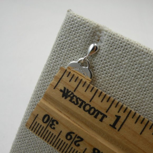 NEW Mini Heart Teardrop Stud Earrings Return to Tiffany & Co Solid 925 Silver - Picture 6 of 15